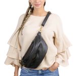 Dámska kožená ľadvinka Leather country čierna