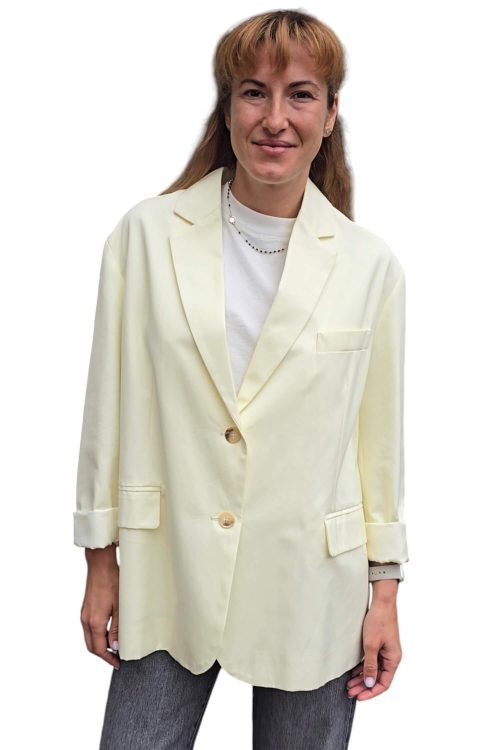 Dámske oversize sako s nápisom VICOLO žlté