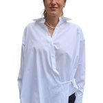 Dámska oversize košeľa s viazaním VICOLO biela