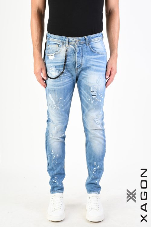 Pánske slim fit rifle XAGON MAN modré