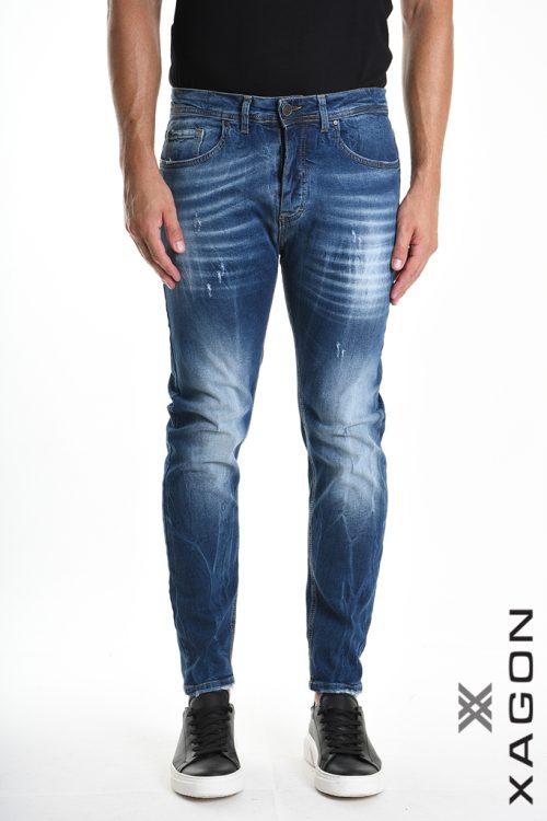 Pánske slim fit rifle XAGON MAN modré