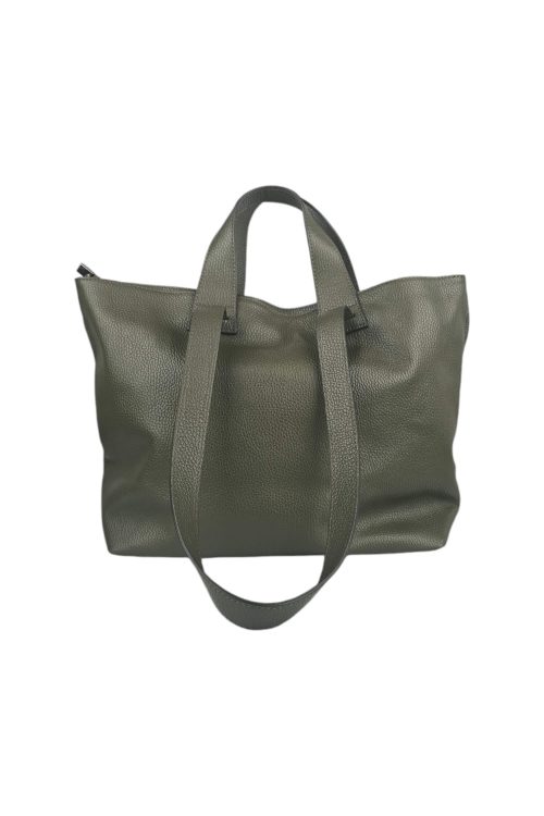 Dámska kožená shopper kabelka leather country khaki zelená