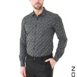 Pánska Slim Fit košeľa s dlhým rukávom XAGON MAN čierna s potlačou