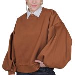 Dámska oversize mikina s dlhým rukávom GREBNESOR hnedá