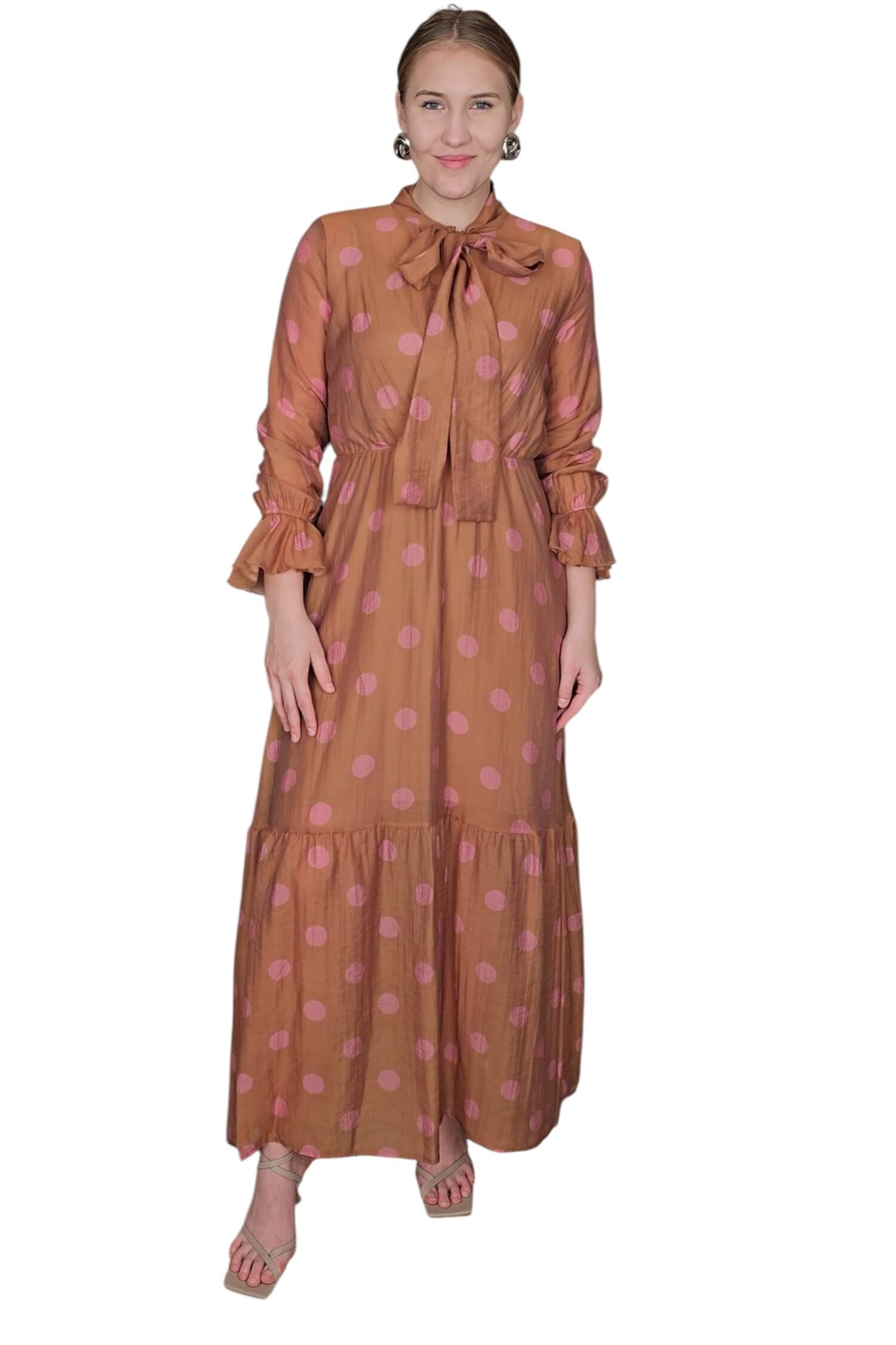 Dámske dlhé elegantné šaty DIXIE hnedé