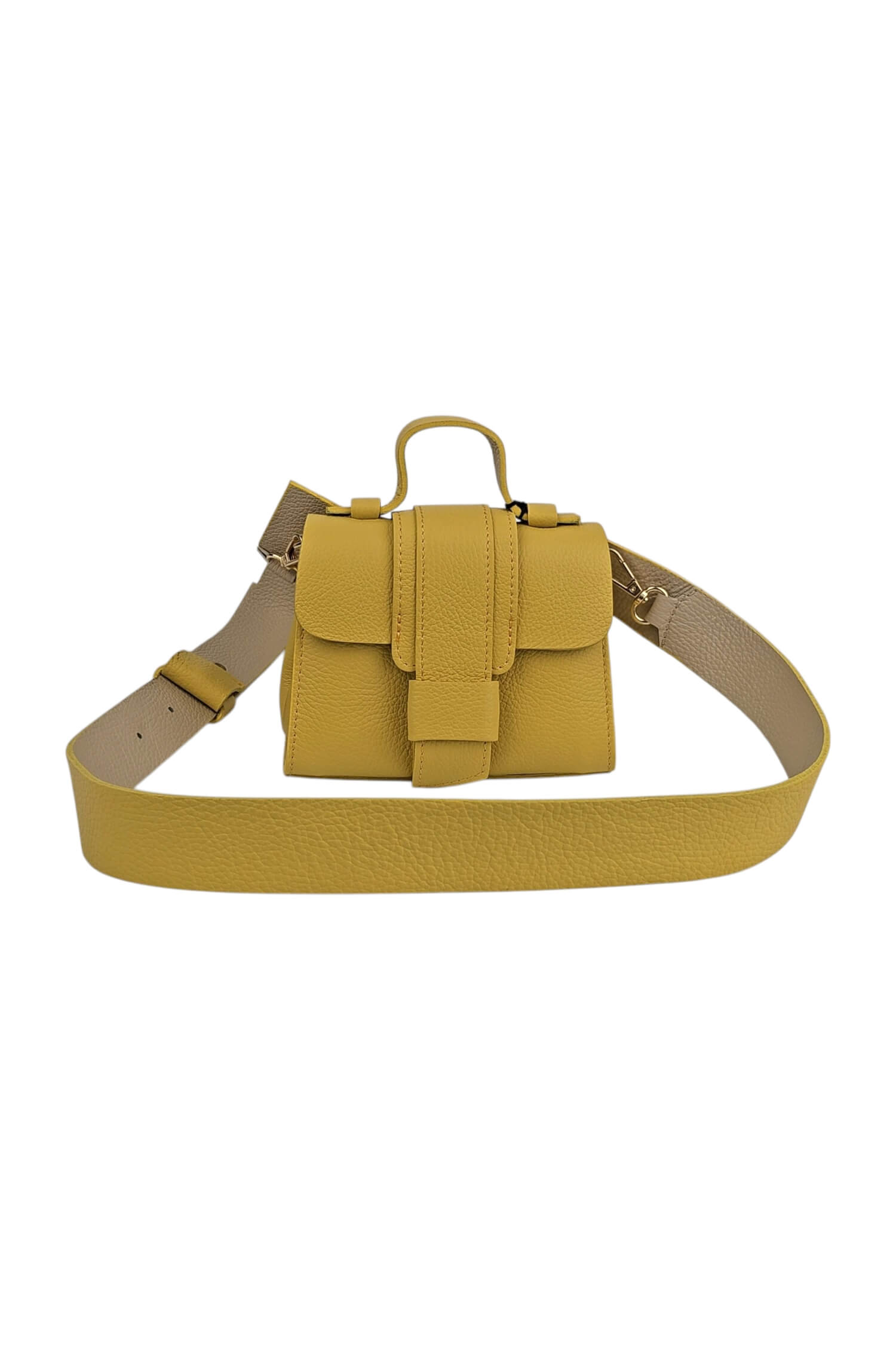 Dámska kožená mini kabelka Leather Country žltá