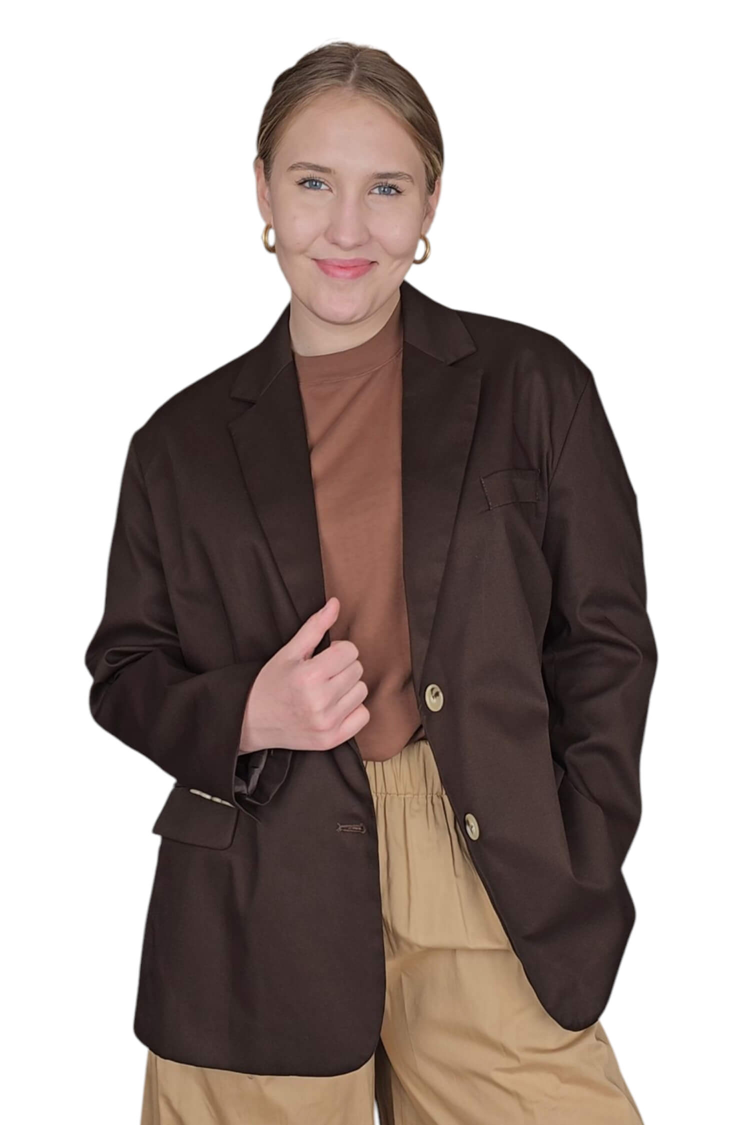 Dámske letné oversize sako VICOLO hnedé