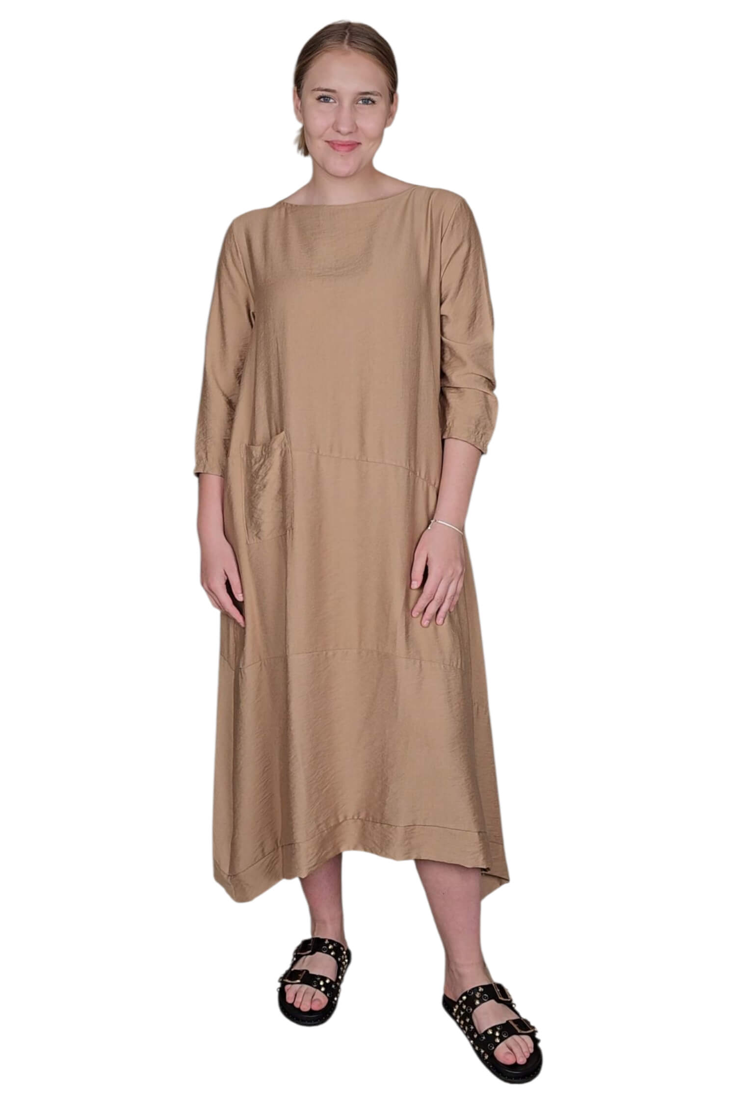 Dámske dlhé oversize šaty KARMA hnedé