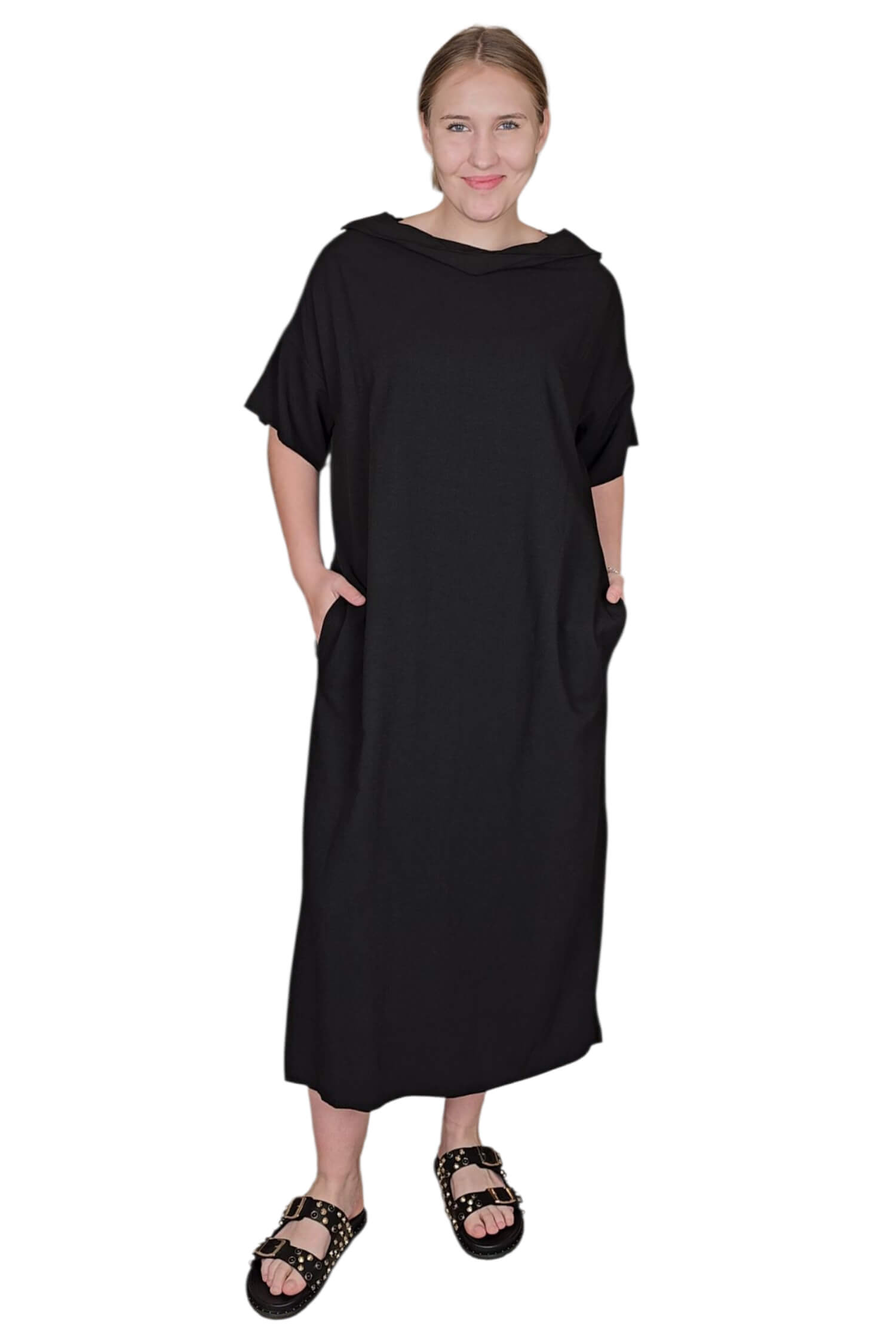 Dámske dlhé oversize šaty KARMA čierne
