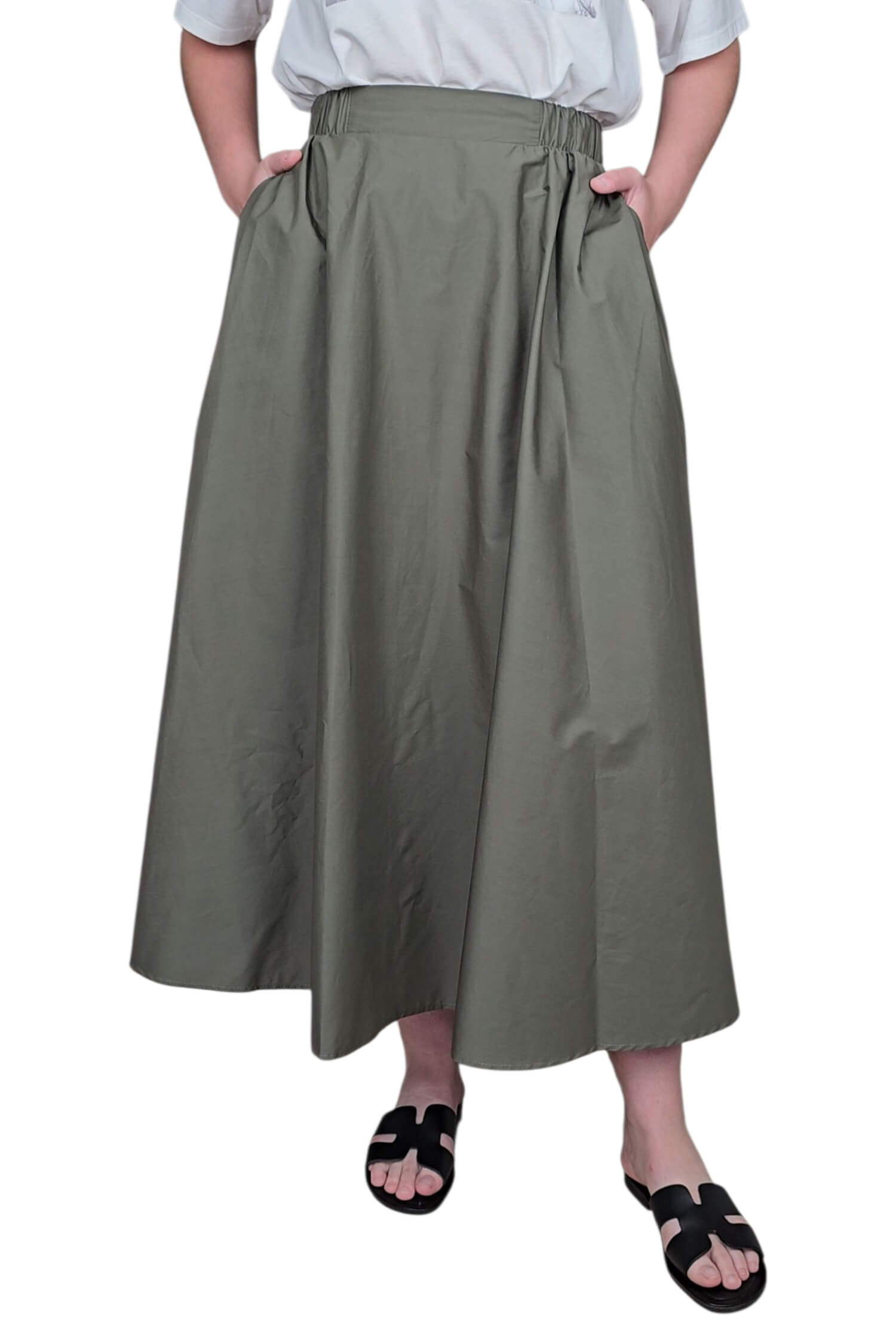 Dámska midi sukňa IMPERIAL khaki zelená