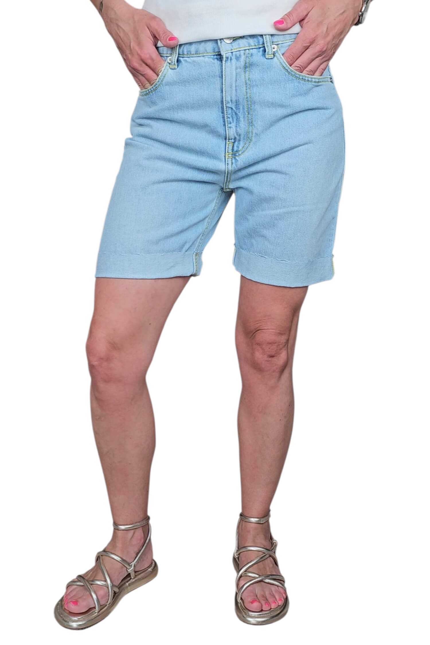 Dámske rifľové kraťasy VICOLO modré