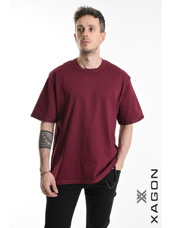 Pánske oversize tričko XAGON MAN bordové