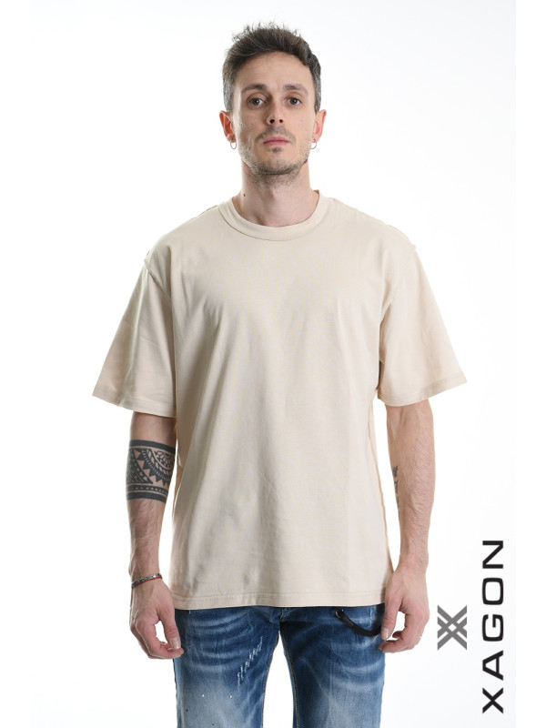 Pánske oversize tričko XAGON MAN béžové