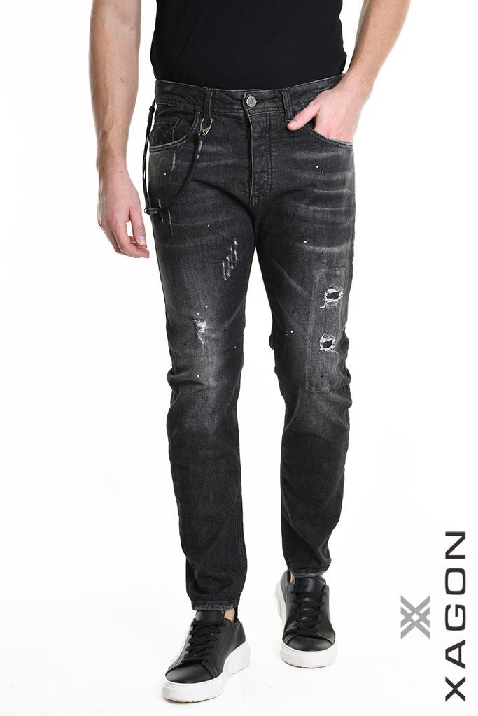 Pánske slim fit rifle XAGON MAN čierne